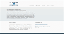 Desktop Screenshot of kleimaninternational.com